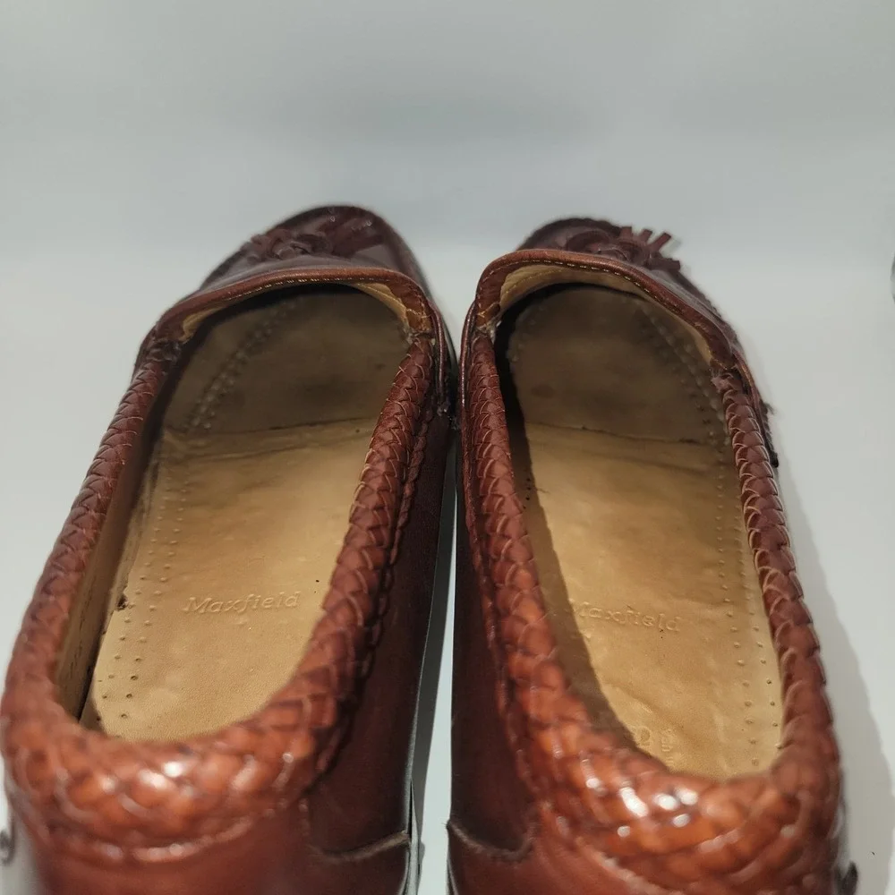Allen Edmonds Maxfield‎ Men Tassel Loafers 10.5 B Brown Leather Braided Made USA